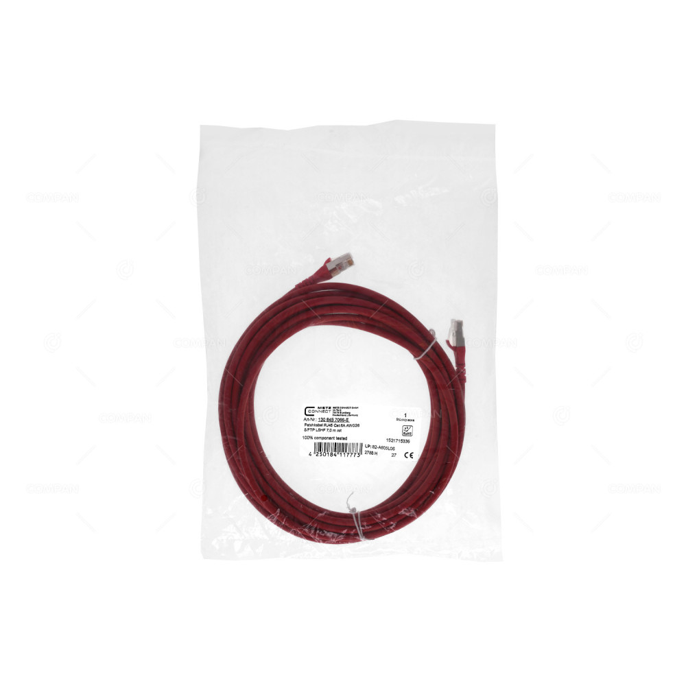 4250184117773  PATCHCORD RJ45 CAT.6A AWG26 7M RED
